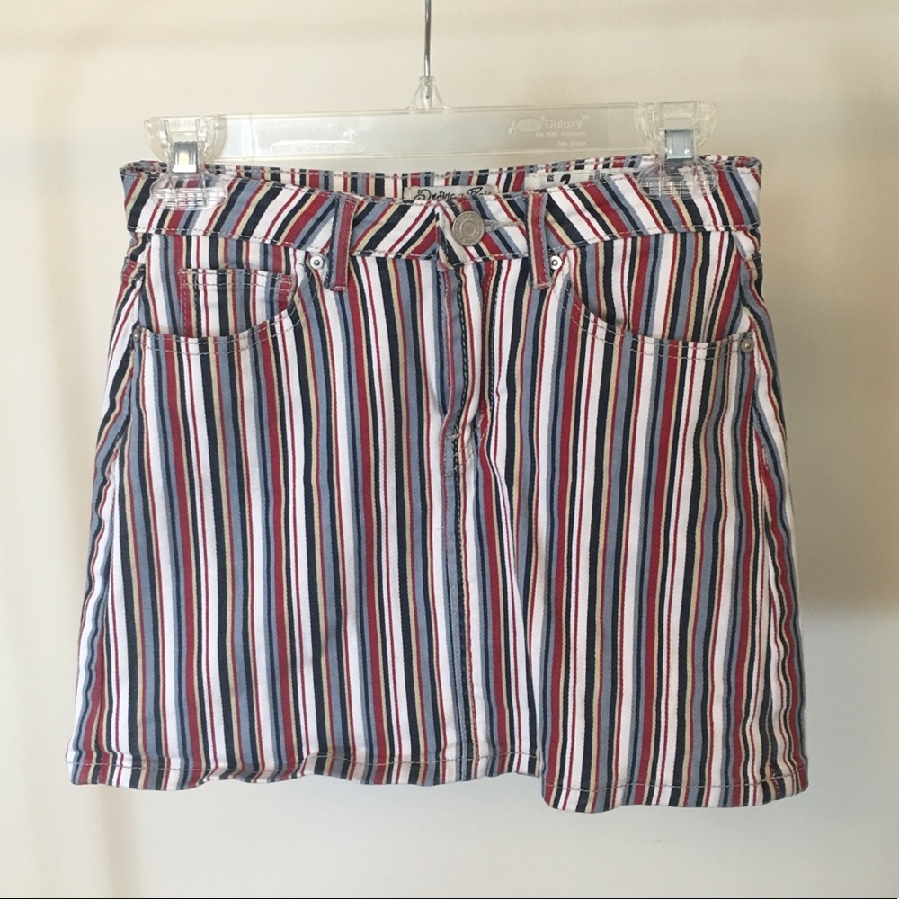 Striped denim skirt
